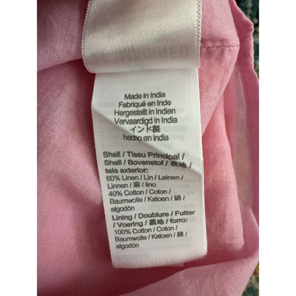NWT‎ Crewcuts Pink Gingham Ruffle Sleeve Dress Linen Blend Size 10 - Picture 6 of 7